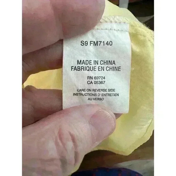 Men's Yellow PFG Bahama Short Sleeve Columbia Button Down Shirt Size L Large - Picture 5 of 8